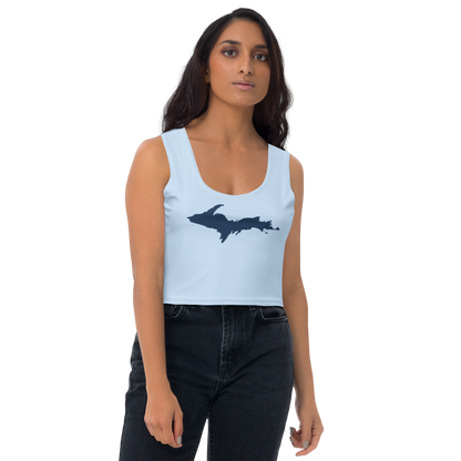 Michigan Upper Peninsula Crop Tank (w/ UP Outline) | Light Blue