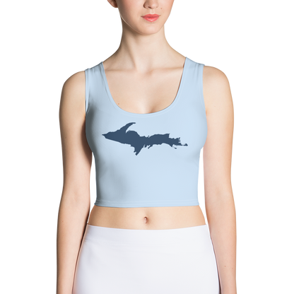 Michigan Upper Peninsula Crop Tank (w/ UP Outline) | Light Blue