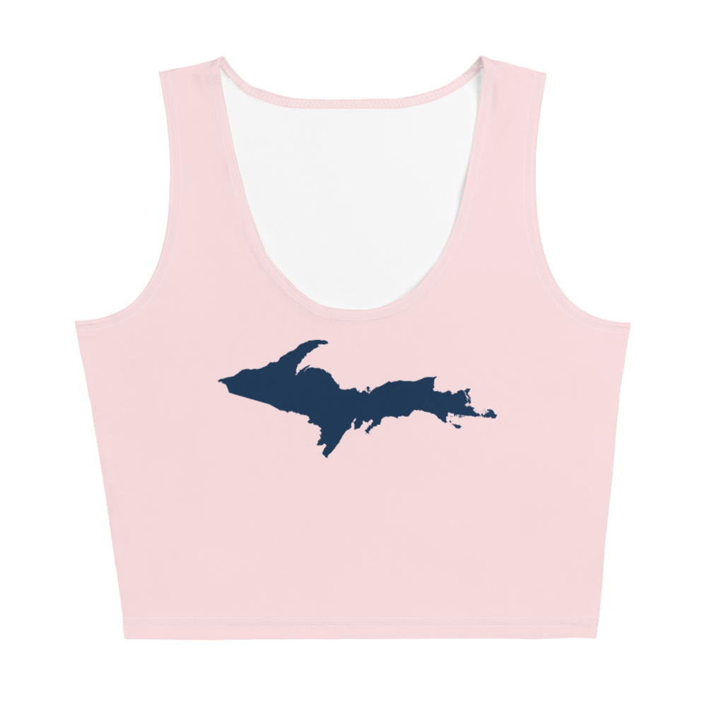 Michigan Upper Peninsula Crop Tank (w/ UP Outline) | Pale Pink