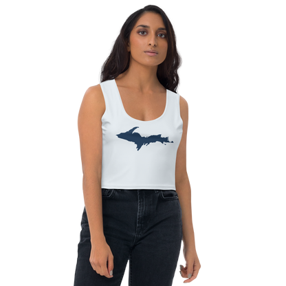 Michigan Upper Peninsula Crop Tank (w/ UP Outline) | Gossy White