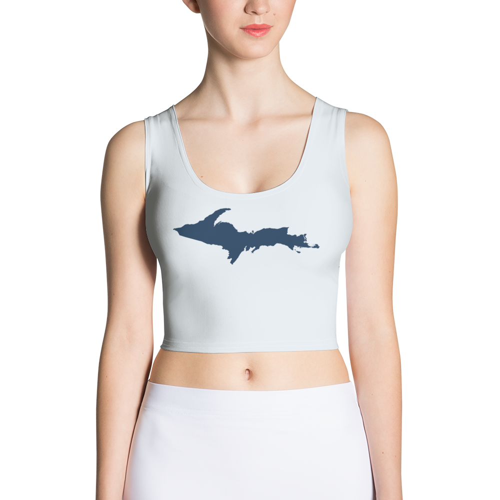 Michigan Upper Peninsula Crop Tank (w/ UP Outline) | Gossy White