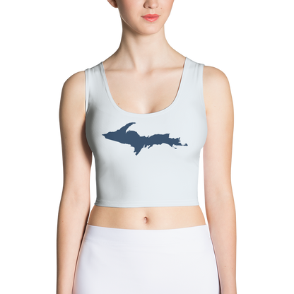 Michigan Upper Peninsula Crop Tank (w/ UP Outline) | Gossy White