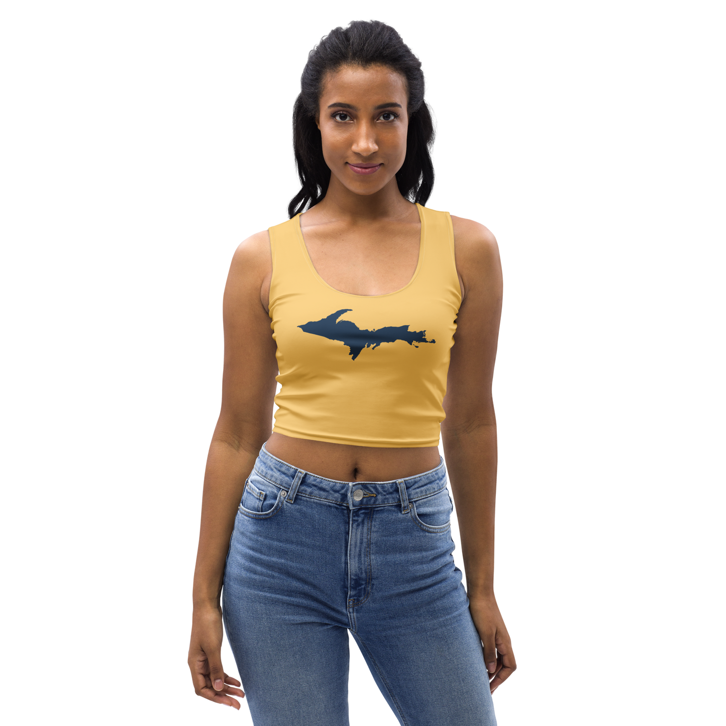 Michigan Upper Peninsula Crop Tank (w/ UP Outline) | Citrine