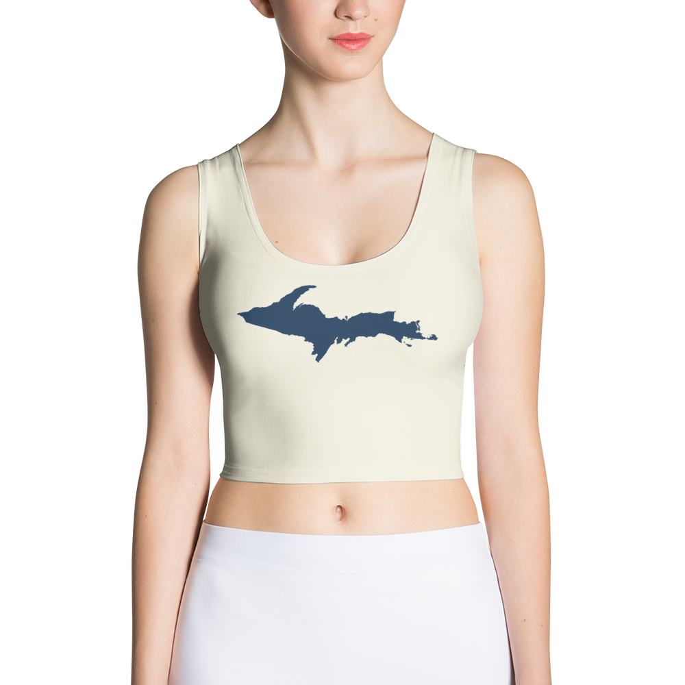 Michigan Upper Peninsula Crop Tank (w/ UP Outline) | Ivory White