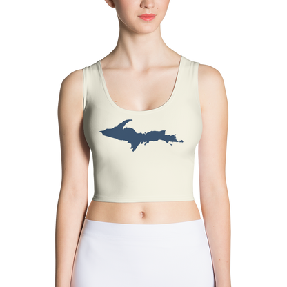 Michigan Upper Peninsula Crop Tank (w/ UP Outline) | Ivory White