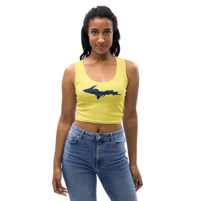 Michigan Upper Peninsula Crop Tank (w/ UP Outline) | Cherry Yellow