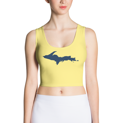 Michigan Upper Peninsula Crop Tank (w/ UP Outline) | Cherry Yellow