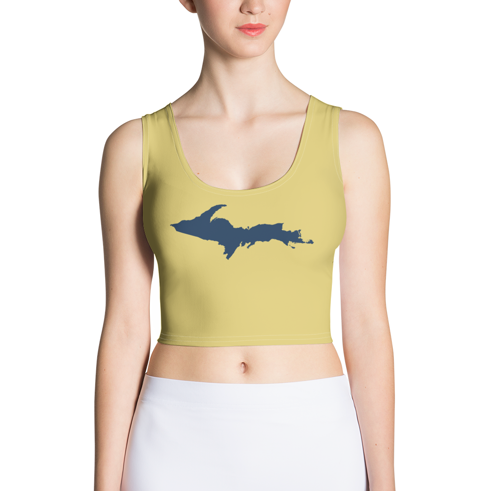 Michigan Upper Peninsula Crop Tank (w/ UP Outline) | Plum Yellow