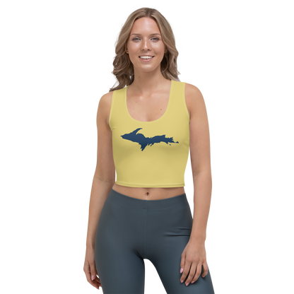 Michigan Upper Peninsula Crop Tank (w/ UP Outline) | Plum Yellow