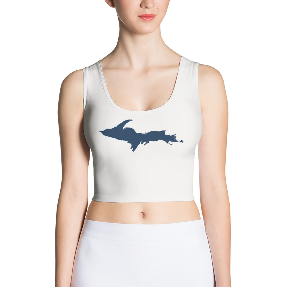 Michigan Upper Peninsula Crop Tank (w/ UP Outline) | Birch Bark White