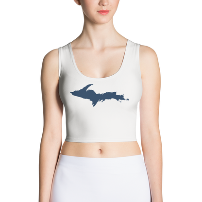 Michigan Upper Peninsula Crop Tank (w/ UP Outline) | Birch Bark White