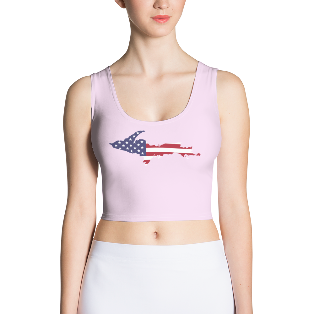 Michigan Upper Peninsula Crop Tank (w/ UP USA Flag) | Pale Lavender