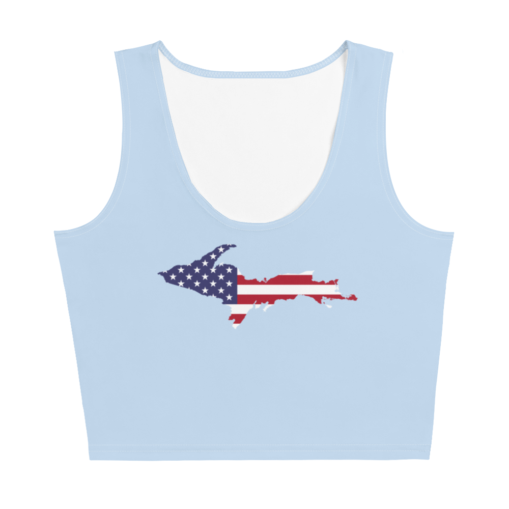 Michigan Upper Peninsula Crop Tank (w/ UP USA Flag) | Light Blue