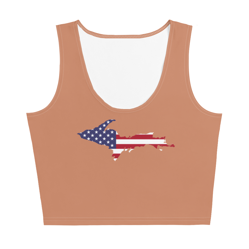 Michigan Upper Peninsula Crop Tank (w/ UP USA Flag) | Copper