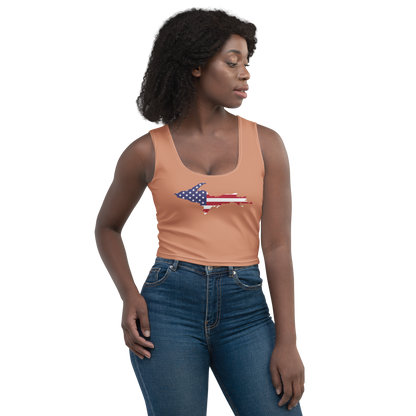 Michigan Upper Peninsula Crop Tank (w/ UP USA Flag) | Copper