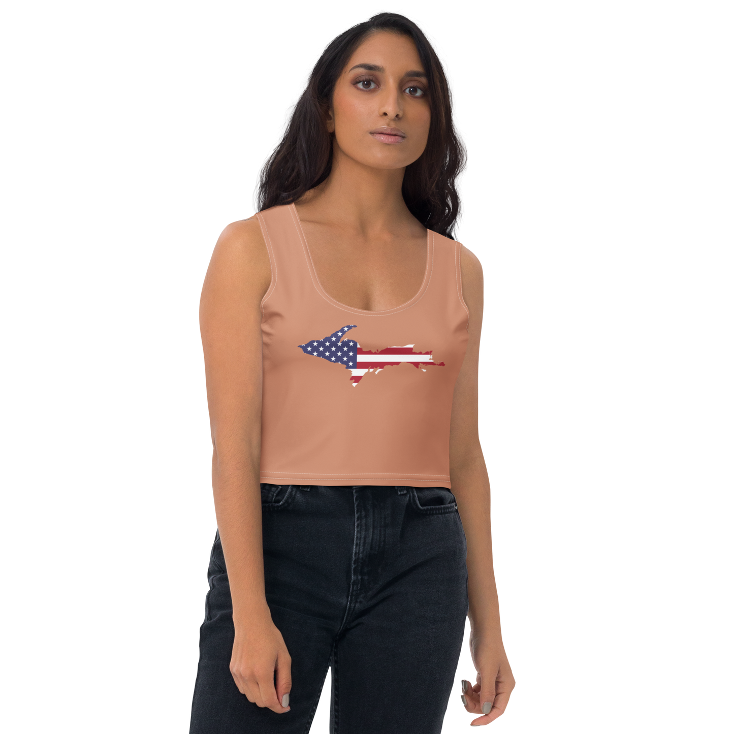 Michigan Upper Peninsula Crop Tank (w/ UP USA Flag) | Copper