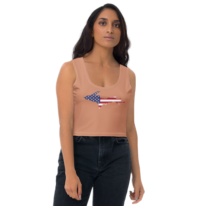 Michigan Upper Peninsula Crop Tank (w/ UP USA Flag) | Copper