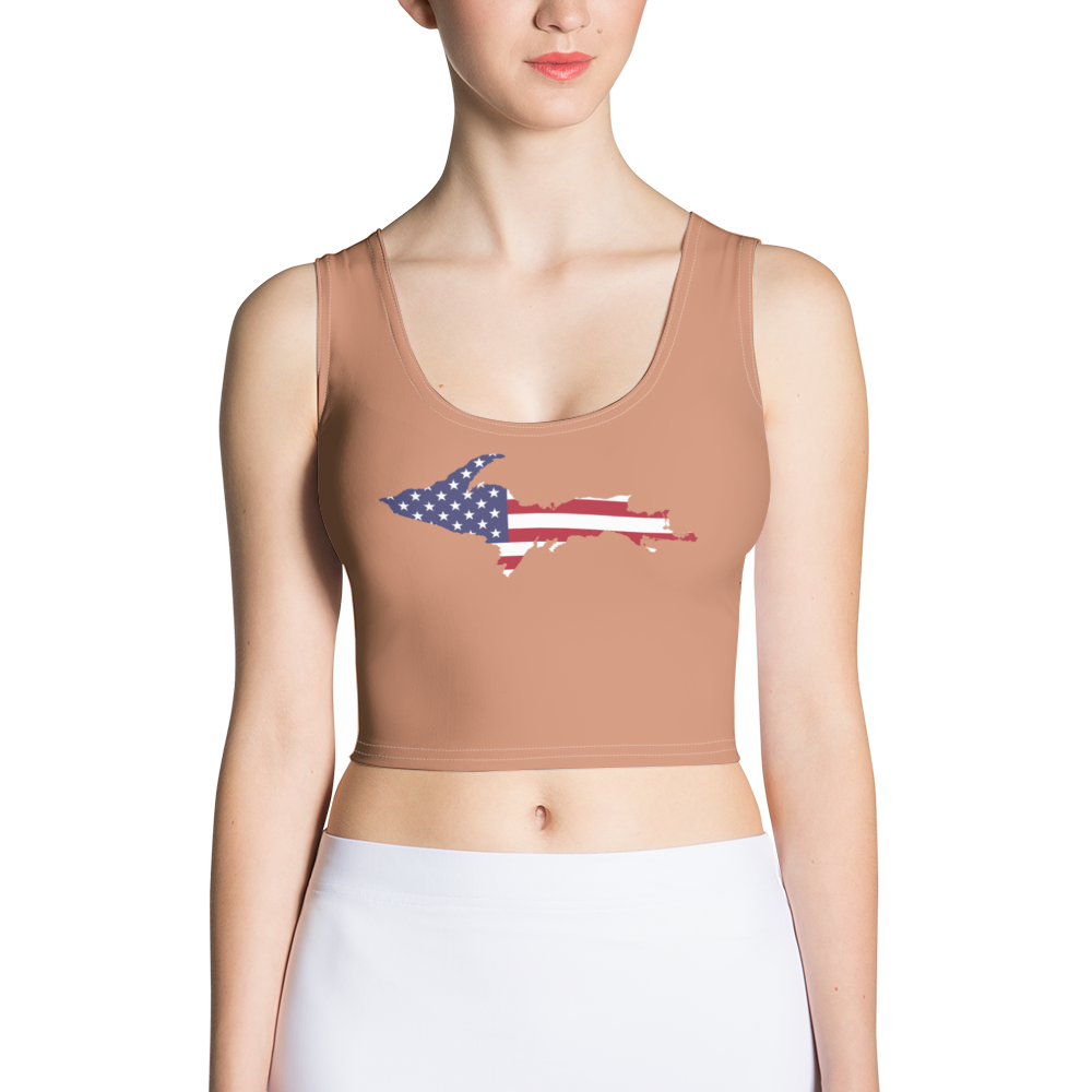 Michigan Upper Peninsula Crop Tank (w/ UP USA Flag) | Copper