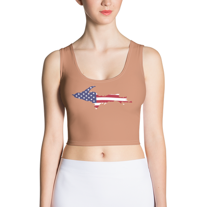 Michigan Upper Peninsula Crop Tank (w/ UP USA Flag) | Copper