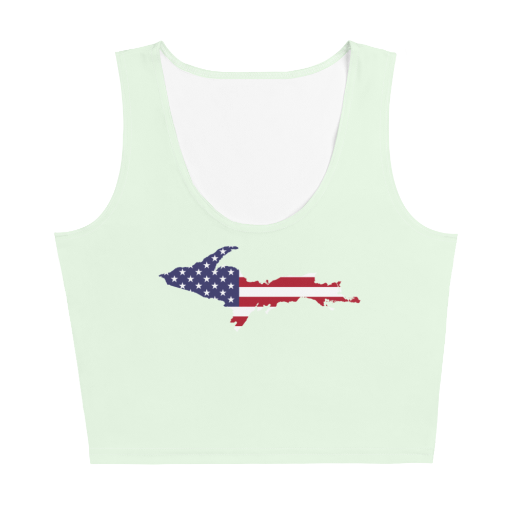 Michigan Upper Peninsula Crop Tank (w/ UP USA Flag) | Dew Green