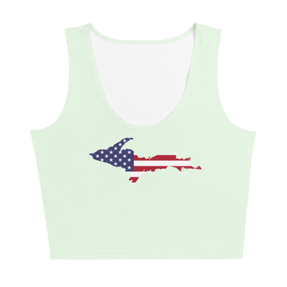 Michigan Upper Peninsula Crop Tank (w/ UP USA Flag) | Dew Green