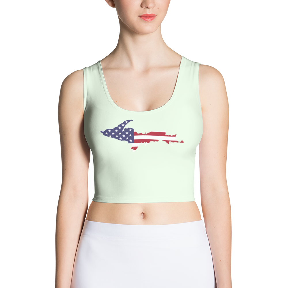 Michigan Upper Peninsula Crop Tank (w/ UP USA Flag) | Dew Green