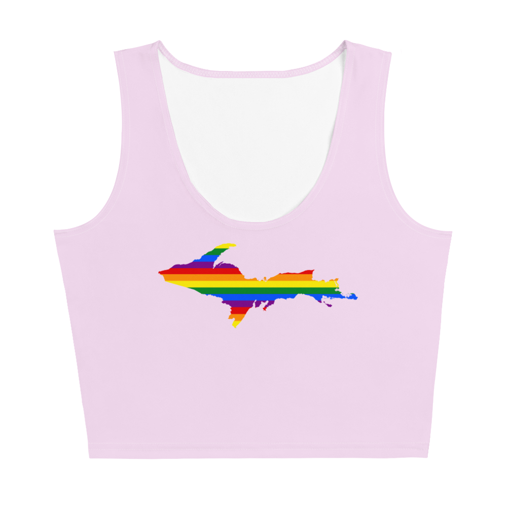 Michigan Upper Peninsula Crop Tank (w/ UP Rainbow Pride Flag) | Pale Lavender