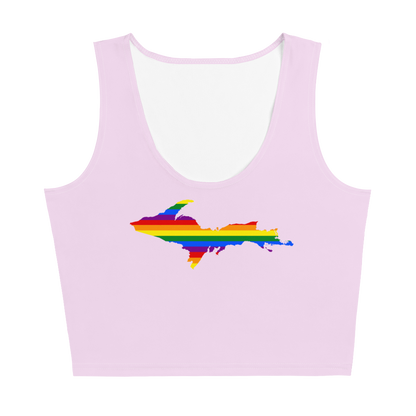 Michigan Upper Peninsula Crop Tank (w/ UP Rainbow Pride Flag) | Pale Lavender