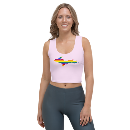 Michigan Upper Peninsula Crop Tank (w/ UP Rainbow Pride Flag) | Pale Lavender