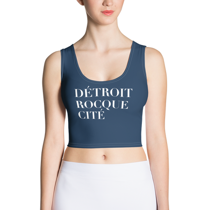 'Détroit Rocque Cité' Crop Tank | Navy