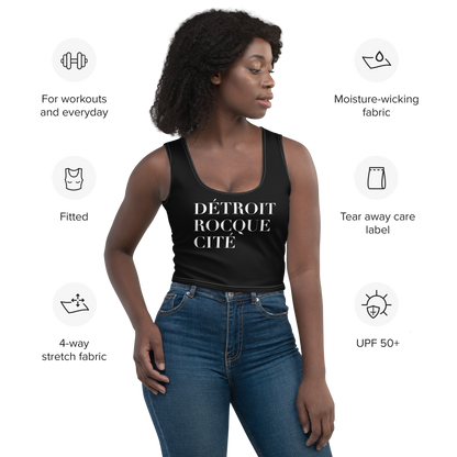 'Détroit Rocque Cité' Crop Tank | Black