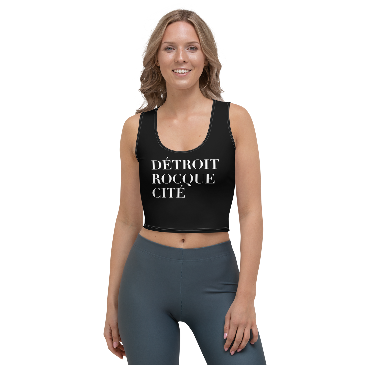 'Détroit Rocque Cité' Crop Tank | Black