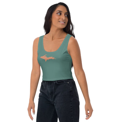 Michigan Upper Peninsula Crop Tank (w/ Copper UP Outline) | Copper Green