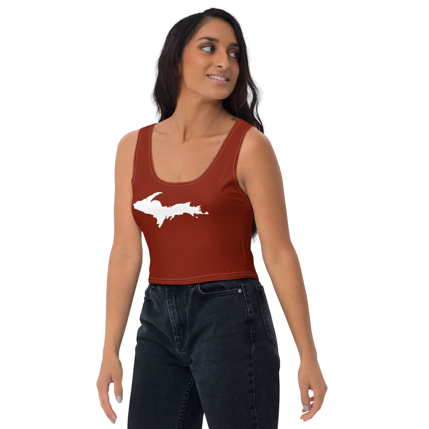 Michigan Upper Peninsula Crop Tank (w/ UP Outline) | Cherryland Red