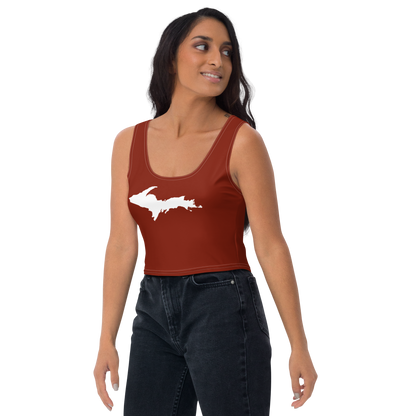 Michigan Upper Peninsula Crop Tank (w/ UP Outline) | Cherryland Red