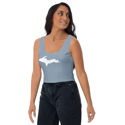 Michigan Upper Peninsula Crop Tank (w/ UP Outline) | B-24 Grey