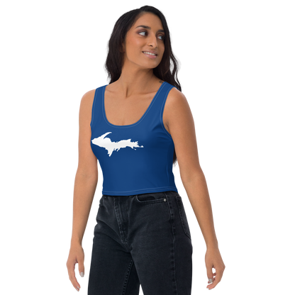 Michigan Upper Peninsula Crop Tank (w/ UP Outline) | Dearborn Blue