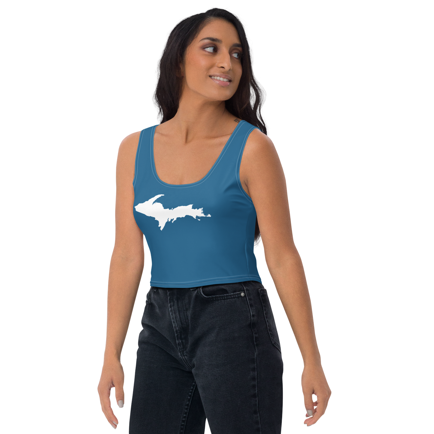 Michigan Upper Peninsula Crop Tank (w/ UP Outline) | Blueberry