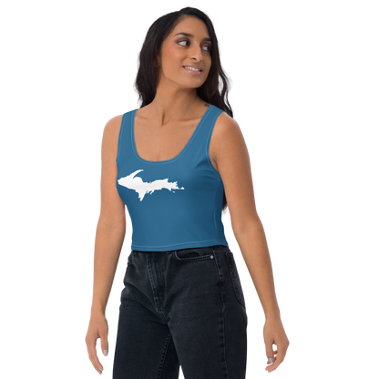 Michigan Upper Peninsula Crop Tank (w/ UP Outline) | Blueberry