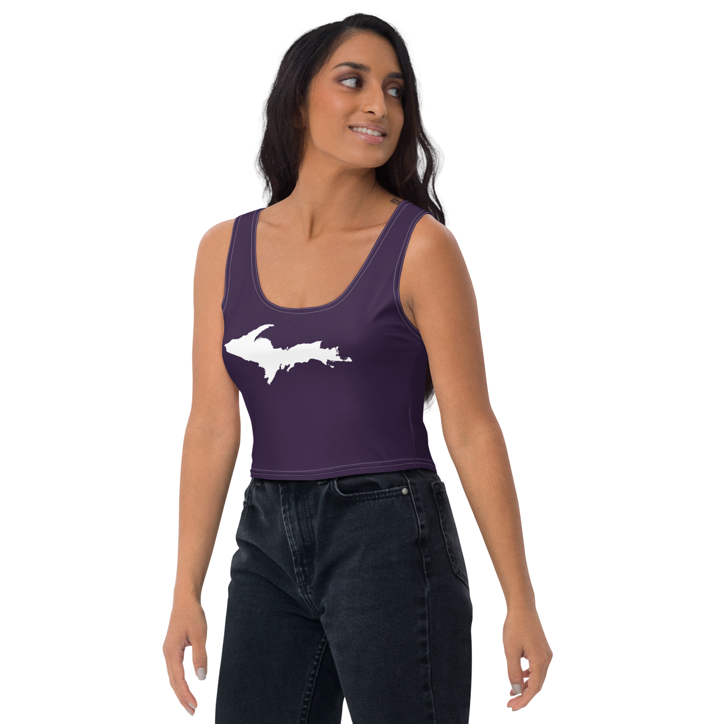 Michigan Upper Peninsula Crop Tank (w/ UP Outline) | Blackcurrant