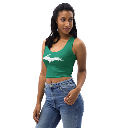 Michigan Upper Peninsula Crop Tank (w/ UP Outline) | Emerald Green