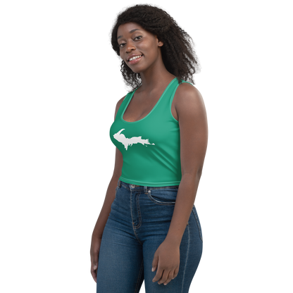 Michigan Upper Peninsula Crop Tank (w/ UP Outline) | Emerald Green