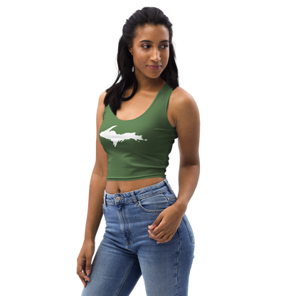 Michigan Upper Peninsula Crop Tank (w/ UP Outline) | Pine Green