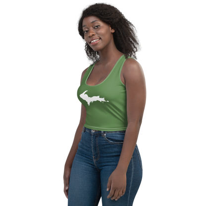 Michigan Upper Peninsula Crop Tank (w/ UP Outline) | Pine Green