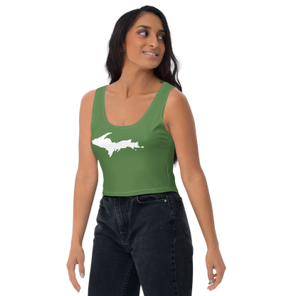 Michigan Upper Peninsula Crop Tank (w/ UP Outline) | Pine Green