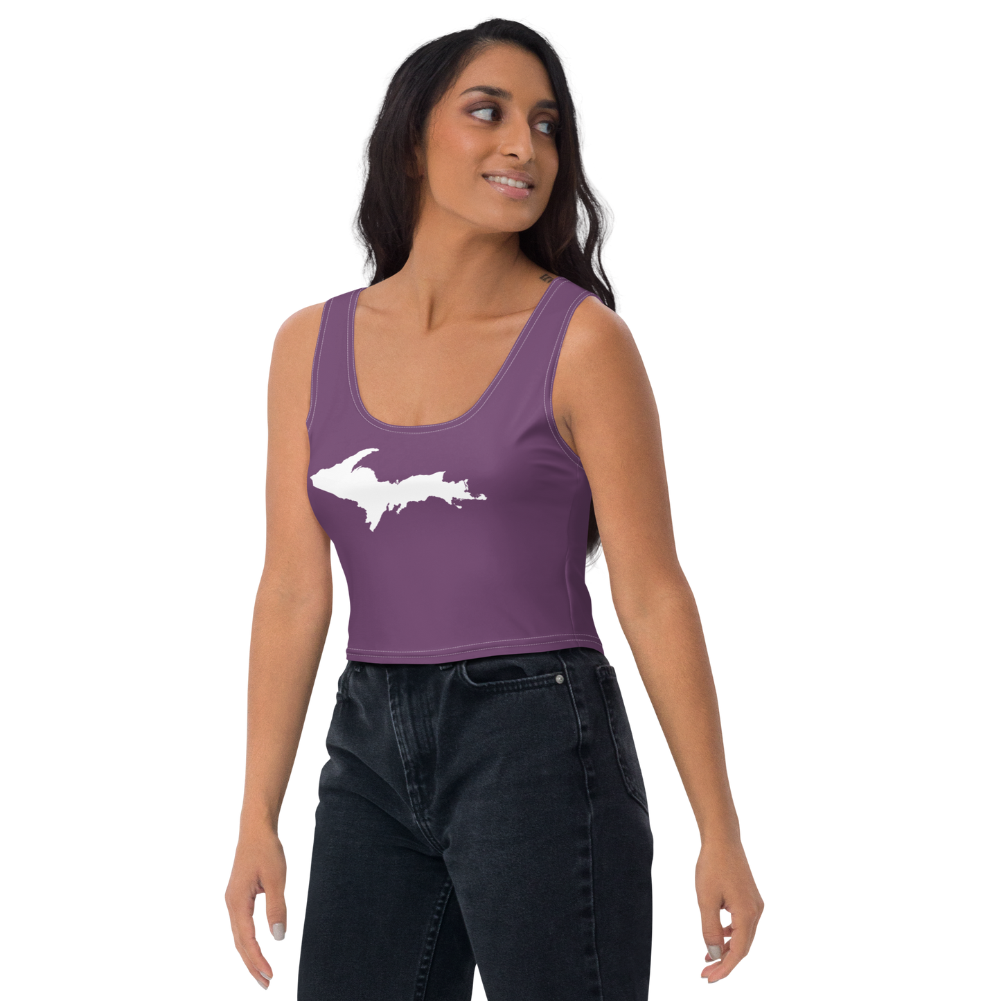 Michigan Upper Peninsula Crop Tank (w/ UP Outline) | Plum