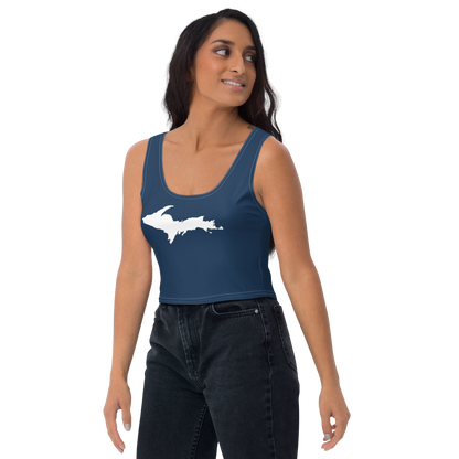 Michigan Upper Peninsula Crop Tank (w/ UP Outline) | Navy