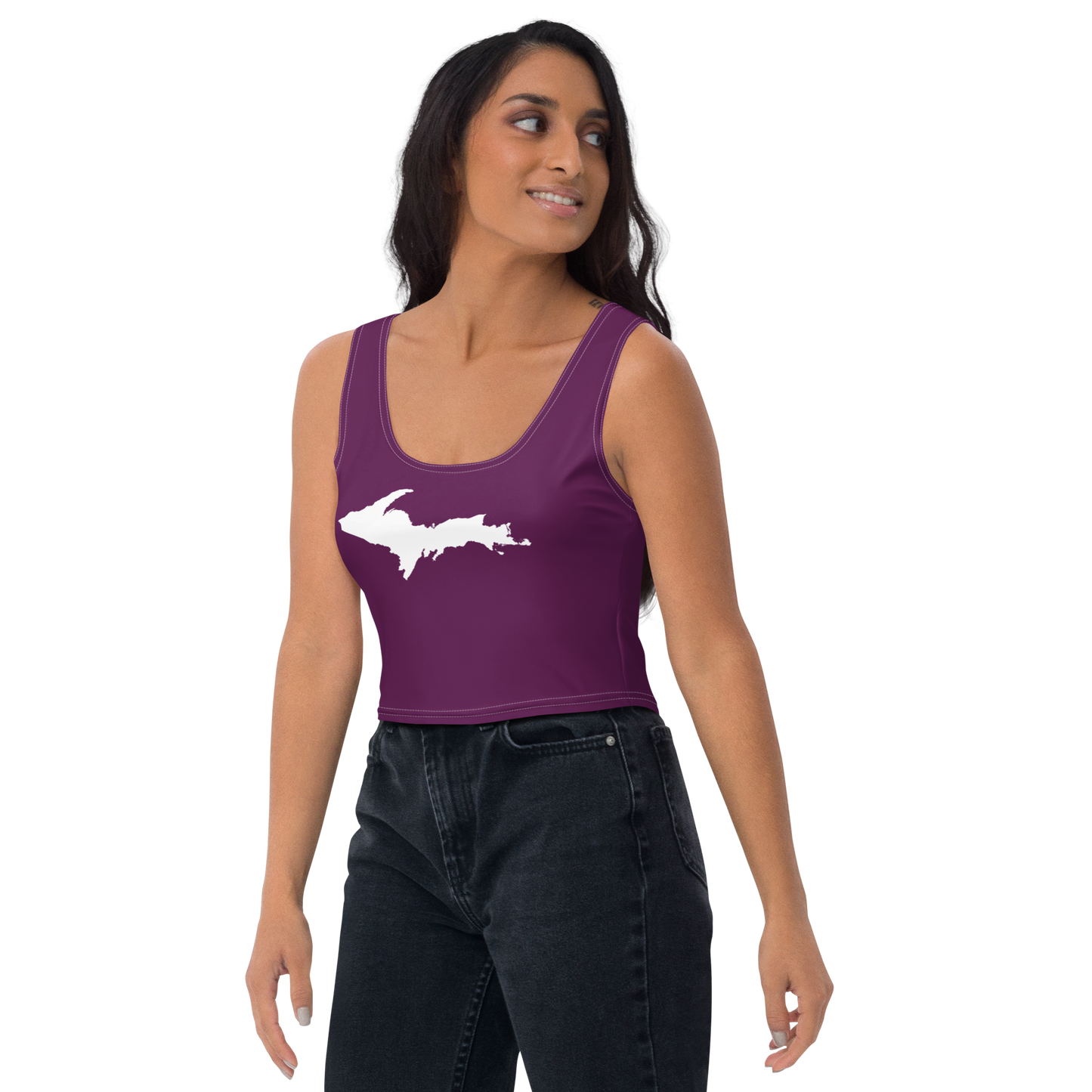 Michigan Upper Peninsula Crop Tank (w/ UP Outline) | Tyrian Purple