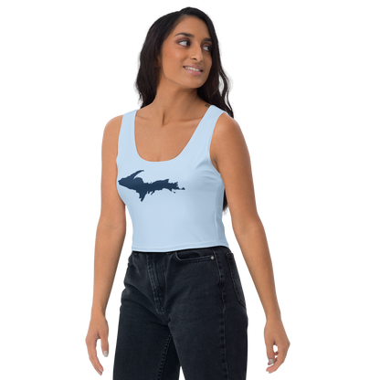 Michigan Upper Peninsula Crop Tank (w/ UP Outline) | Light Blue