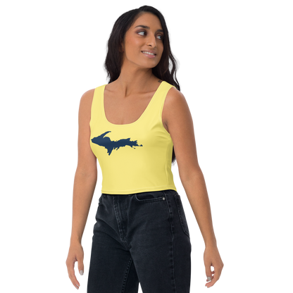 Michigan Upper Peninsula Crop Tank (w/ UP Outline) | Cherry Yellow